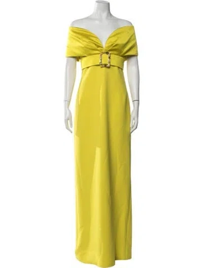 Pre-owned Safiyaa Off-the-shoulder Long Dress W/ Tags In Yellow