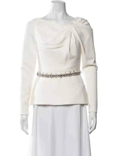 Pre-owned Safiyaa Off-the-shoulder Long Sleeve Top W/ Tags In White