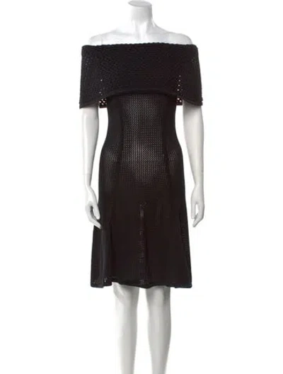 Pre-owned Safiyaa Off-the-shoulder Midi Length Dress W/ Tags In Black