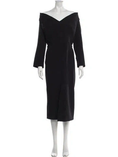 Pre-owned Safiyaa Off-the-shoulder Midi Length Dress W/ Tags In Blue