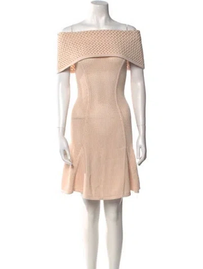Pre-owned Safiyaa Off-the-shoulder Mini Dress W/ Tags In Neutral