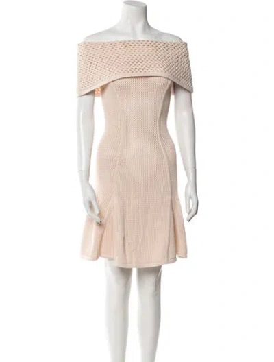 Pre-owned Safiyaa Off-the-shoulder Mini Dress W/ Tags In Neutral