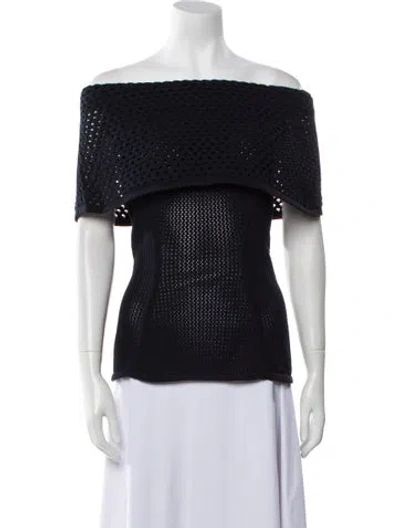 Pre-owned Safiyaa Off-the-shoulder Short Sleeve Top W/ Tags In Blue