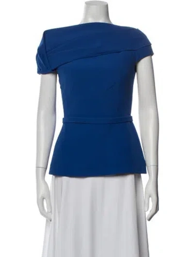 Pre-owned Safiyaa Off-the-shoulder Short Sleeve Top W/ Tags In Blue