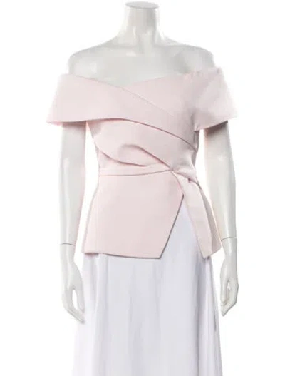 Pre-owned Safiyaa Off-the-shoulder Short Sleeve Top W/ Tags In Pink