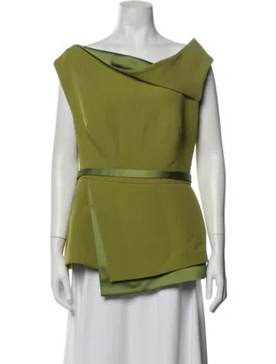 Pre-owned Safiyaa Off-the-shoulder Sleeveless Top W/ Tags In Green