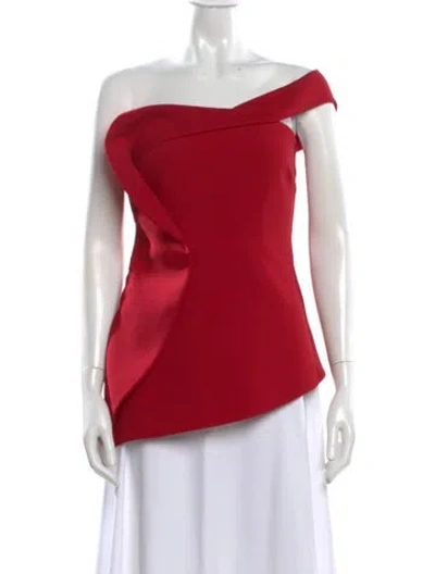 Pre-owned Safiyaa Off-the-shoulder Sleeveless Top W/ Tags In Red