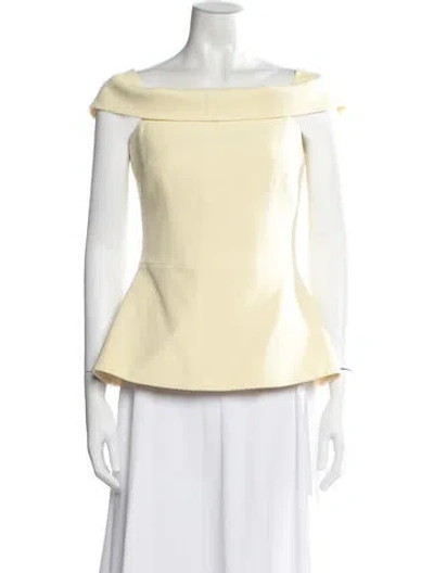 Pre-owned Safiyaa Off-the-shoulder Sleeveless Top In Yellow