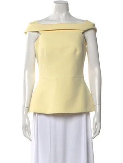 Pre-owned Safiyaa Off-the-shoulder Sleeveless Top In Yellow