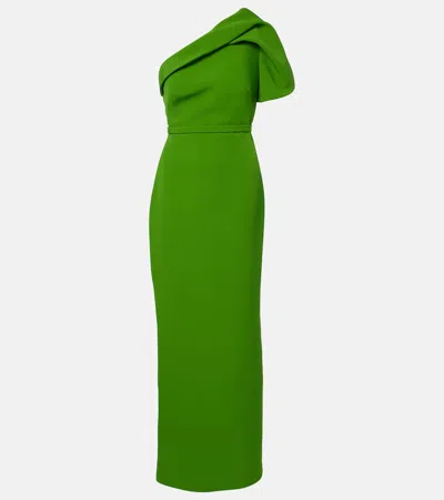 Safiyaa One-shoulder Crêpe Gown In Green