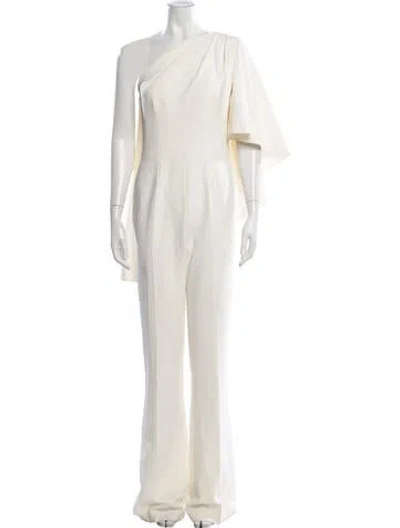 Pre-owned Safiyaa One-shoulder Jumpsuit In Neutral