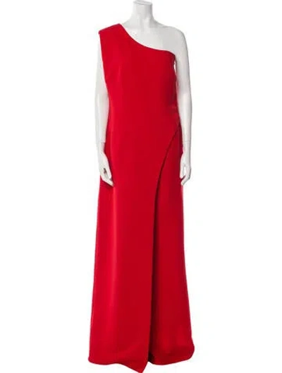 Pre-owned Safiyaa One-shoulder Jumpsuit In Orange