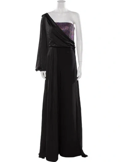 Pre-owned Safiyaa One-shoulder Jumpsuit W/ Tags In Black