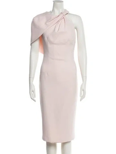 Pre-owned Safiyaa One-shoulder Knee-length Dress In Pink