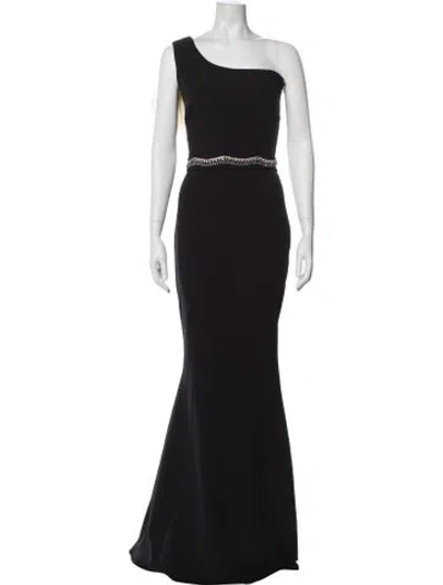 Pre-owned Safiyaa One-shoulder Long Dress In Gray
