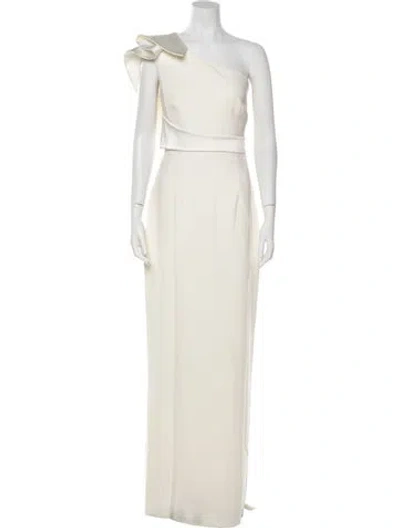 Pre-owned Safiyaa One-shoulder Long Dress In Neutral