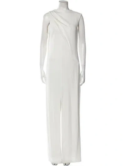 Pre-owned Safiyaa One-shoulder Long Dress In Neutral