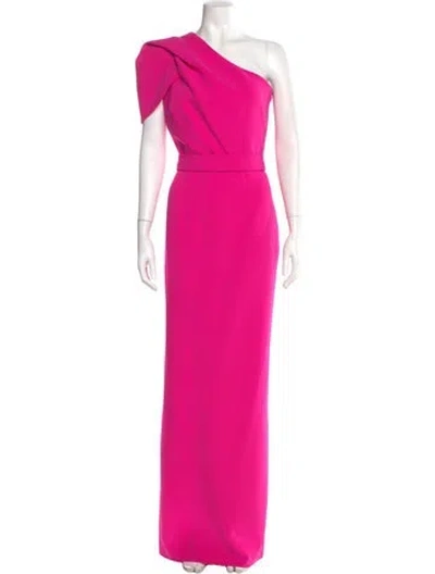 Pre-owned Safiyaa One-shoulder Long Dress In Pink