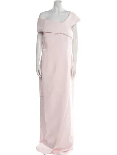 Pre-owned Safiyaa One-shoulder Long Dress In Pink