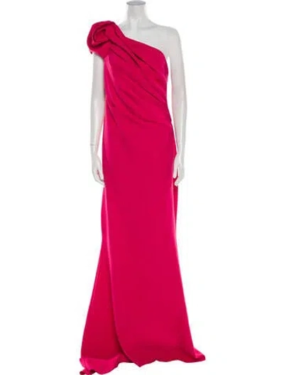 Pre-owned Safiyaa One-shoulder Long Dress In Pink