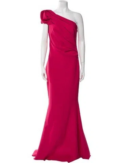 Pre-owned Safiyaa One-shoulder Long Dress In Pink