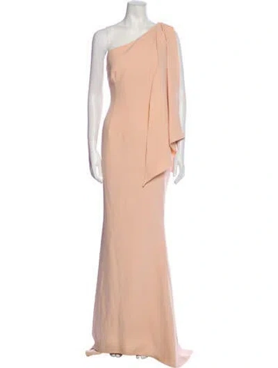 Pre-owned Safiyaa One-shoulder Long Dress In Pink