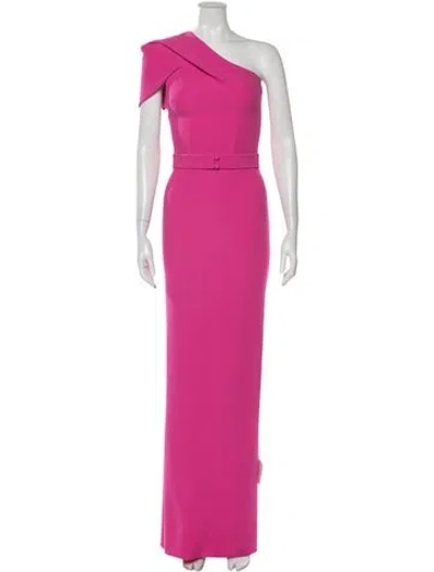 Pre-owned Safiyaa One-shoulder Long Dress In Pink