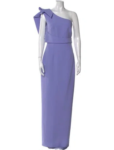 Pre-owned Safiyaa One-shoulder Long Dress In Purple