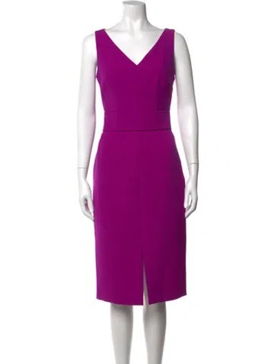 Pre-owned Safiyaa One-shoulder Long Dress In Purple