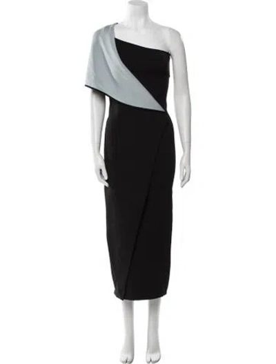 Pre-owned Safiyaa One-shoulder Long Dress W/ Tags In Black