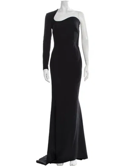 Pre-owned Safiyaa One-shoulder Long Dress W/ Tags In Black