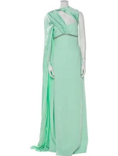 Pre-owned Safiyaa One-shoulder Long Dress W/ Tags In Green