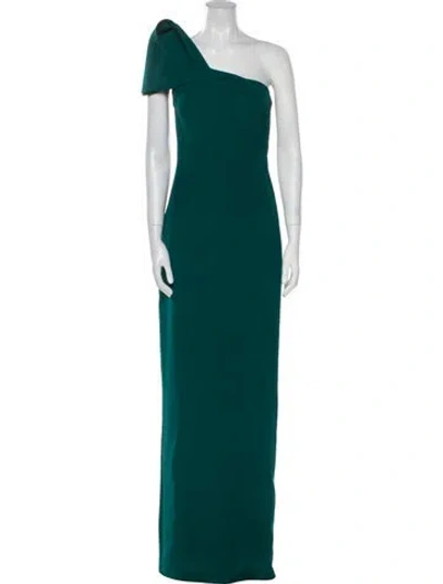 Pre-owned Safiyaa One-shoulder Long Dress W/ Tags In Green