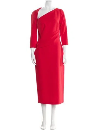 Pre-owned Safiyaa One-shoulder Long Dress W/ Tags In Red