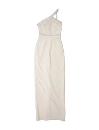 Pre-owned Safiyaa One-shoulder Long Dress In White
