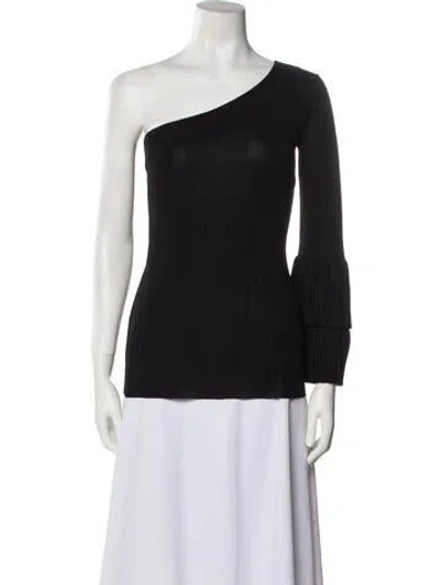 Pre-owned Safiyaa One-shoulder Long Sleeve Top In Multi