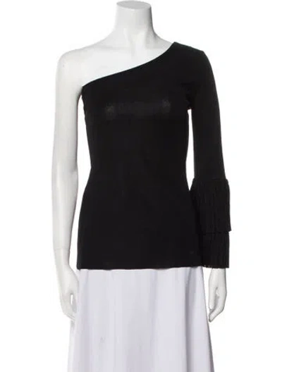 Pre-owned Safiyaa One-shoulder Long Sleeve Top W/ Tags In Black