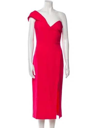 Pre-owned Safiyaa One-shoulder Midi Length Dress W/ Tags In Pink