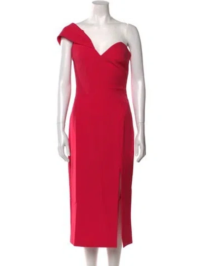 Pre-owned Safiyaa One-shoulder Midi Length Dress W/ Tags In Pink