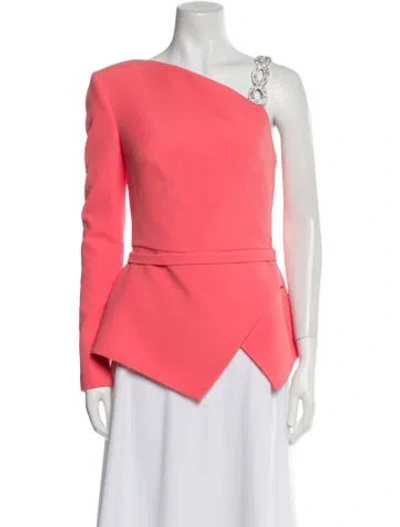 Pre-owned Safiyaa One-shoulder Sleeveless Blouse In Pink