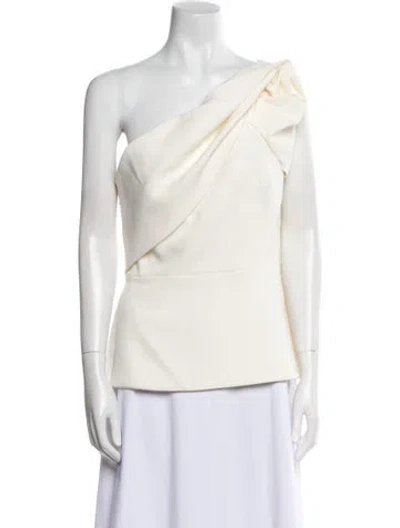 Pre-owned Safiyaa One-shoulder Sleeveless Top In Neutral