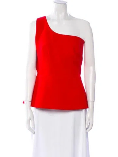 Pre-owned Safiyaa One-shoulder Sleeveless Top In Orange