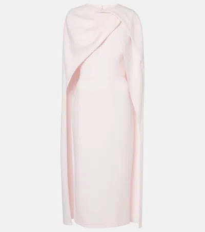 Safiyaa Oria Ruffled Crêpe Midi Dress In Pink