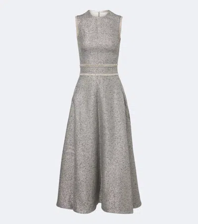 Safiyaa Ornette Tweed Midi Dress In Gray