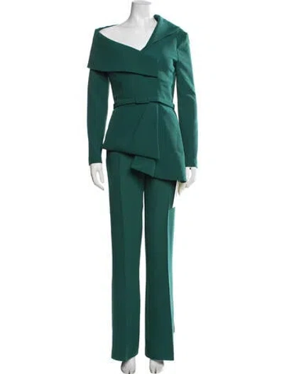 Pre-owned Safiyaa Pant Set W/ Tags In Green