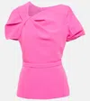 Safiyaa Cassiopeia Belted Twist-front Crepe Top In Beverley
