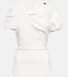 Safiyaa Peplum Crêpe Top In White
