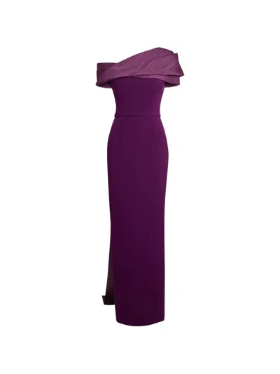 Safiyaa Phira Asymmetric Maxi Dress In Purple