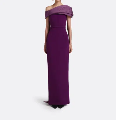 Safiyaa Phira Off-the-shoulder Gown In Purple