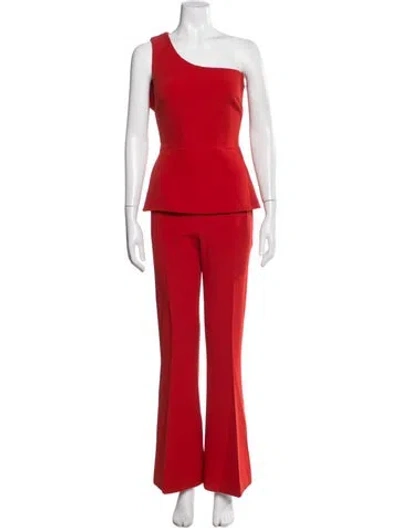 Pre-owned Safiyaa Pleated Accents Pant Set In Red
